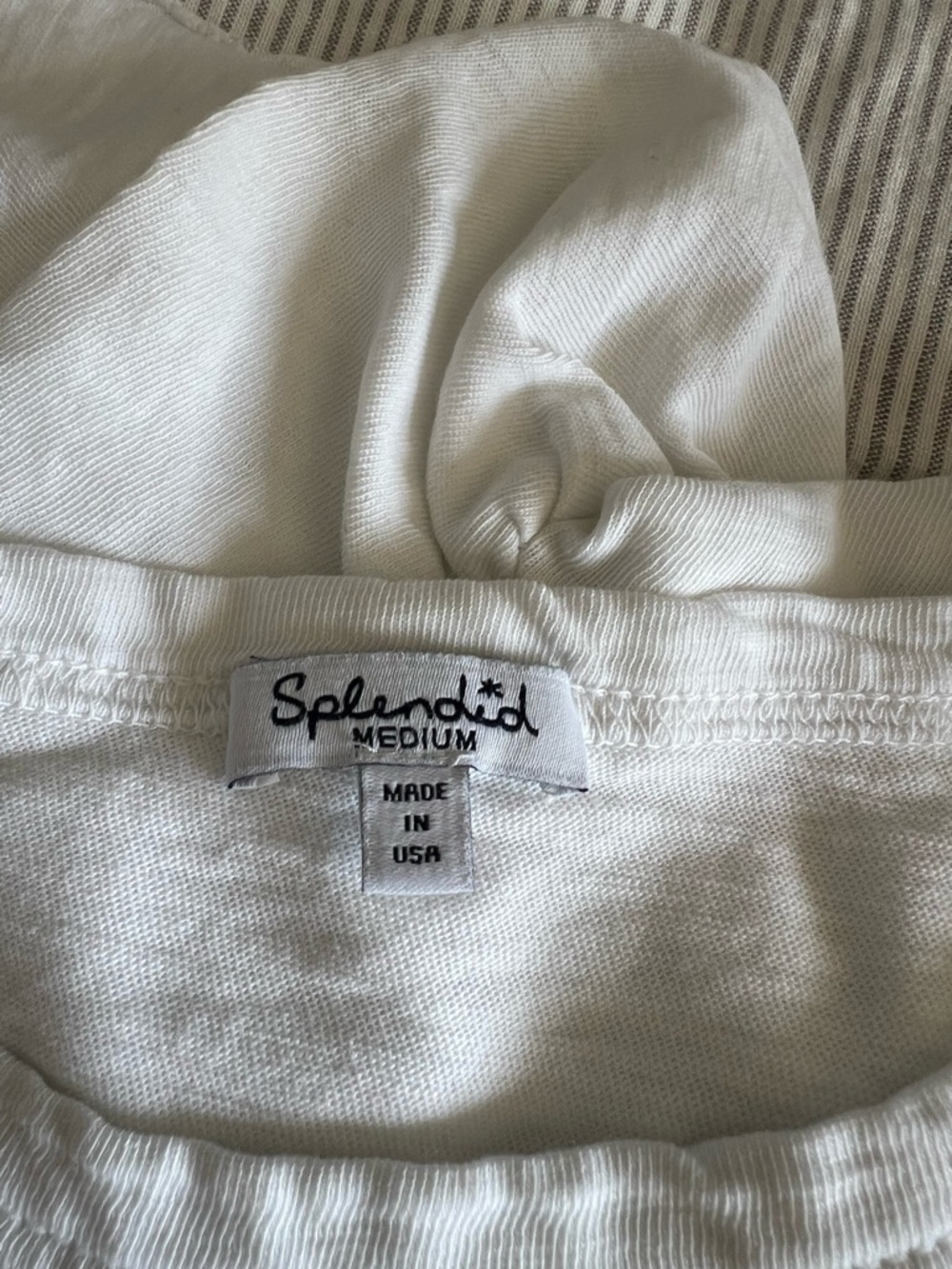Splendid White Ruffle Short Sleeve Tee - Picture 4 of 4